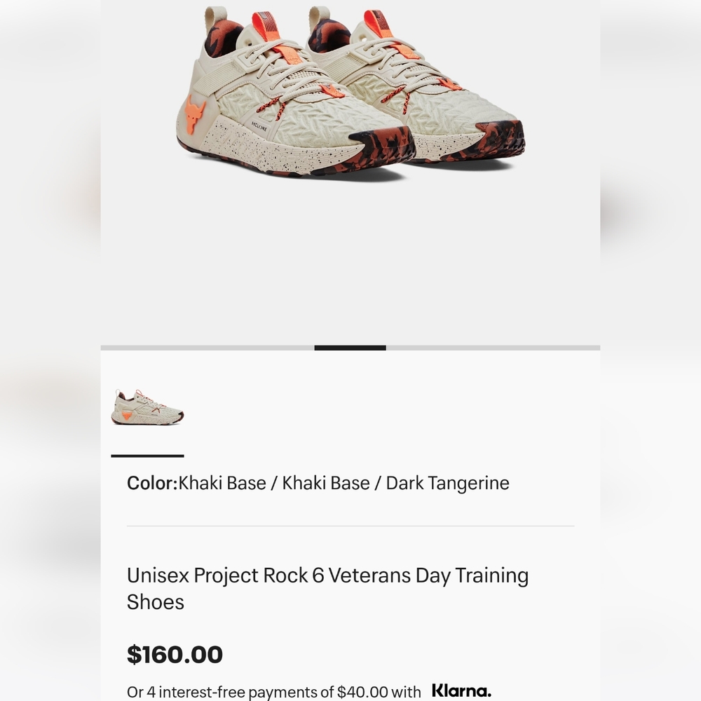 Under Armour Unisex Project Rock 6's Veteran's Day Training